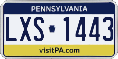 PA license plate LXS1443