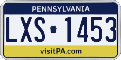 PA license plate LXS1453