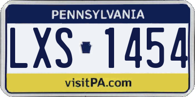 PA license plate LXS1454