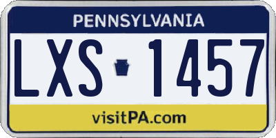 PA license plate LXS1457