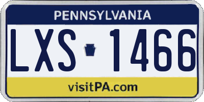 PA license plate LXS1466