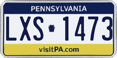 PA license plate LXS1473