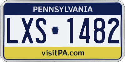 PA license plate LXS1482