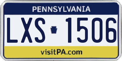 PA license plate LXS1506