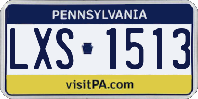 PA license plate LXS1513