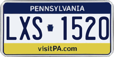PA license plate LXS1520