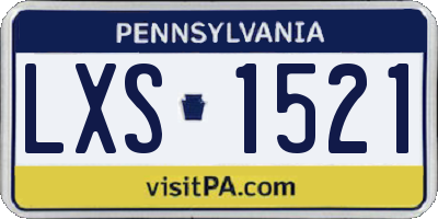 PA license plate LXS1521