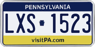 PA license plate LXS1523