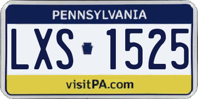 PA license plate LXS1525