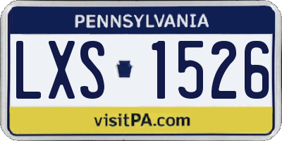 PA license plate LXS1526