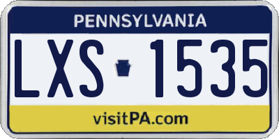 PA license plate LXS1535