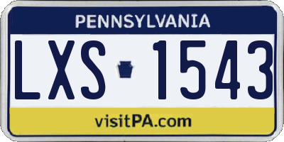 PA license plate LXS1543