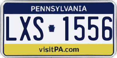 PA license plate LXS1556