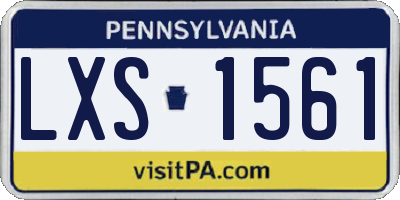 PA license plate LXS1561