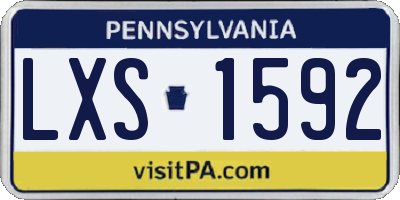 PA license plate LXS1592