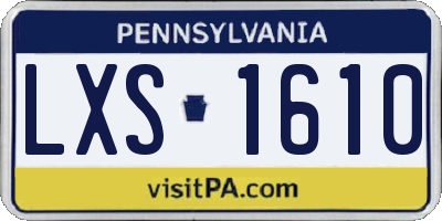 PA license plate LXS1610