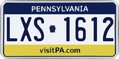 PA license plate LXS1612