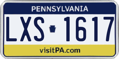 PA license plate LXS1617
