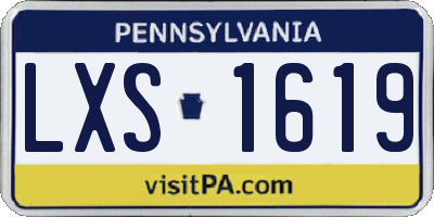 PA license plate LXS1619
