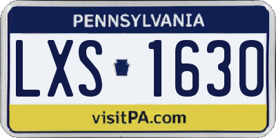 PA license plate LXS1630