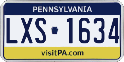 PA license plate LXS1634