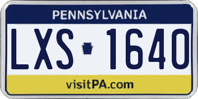 PA license plate LXS1640