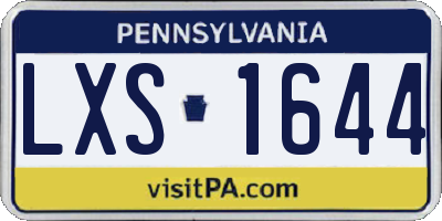 PA license plate LXS1644