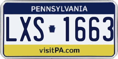 PA license plate LXS1663