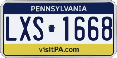 PA license plate LXS1668