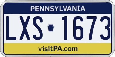 PA license plate LXS1673
