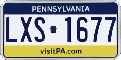 PA license plate LXS1677