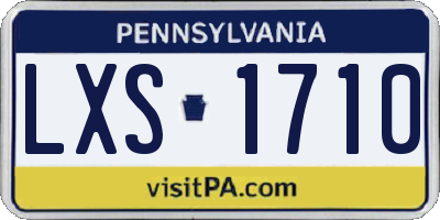 PA license plate LXS1710