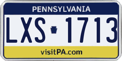 PA license plate LXS1713