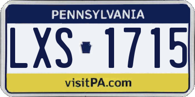 PA license plate LXS1715