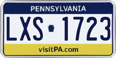 PA license plate LXS1723