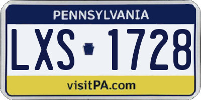 PA license plate LXS1728