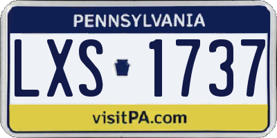 PA license plate LXS1737
