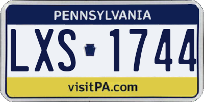 PA license plate LXS1744