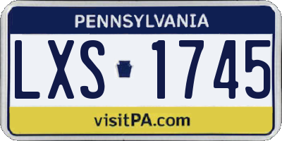 PA license plate LXS1745