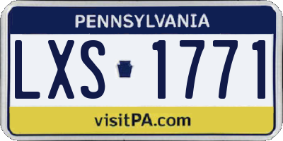 PA license plate LXS1771