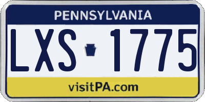 PA license plate LXS1775