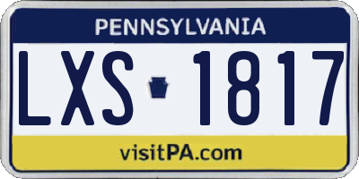 PA license plate LXS1817