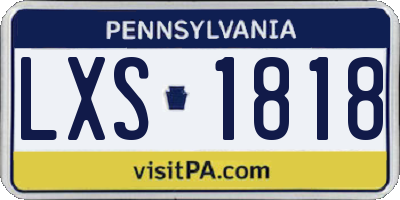 PA license plate LXS1818
