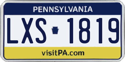 PA license plate LXS1819
