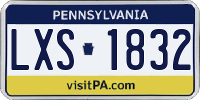 PA license plate LXS1832