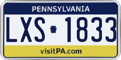 PA license plate LXS1833