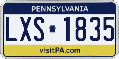 PA license plate LXS1835