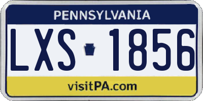 PA license plate LXS1856
