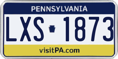 PA license plate LXS1873