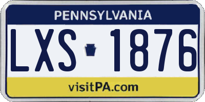 PA license plate LXS1876
